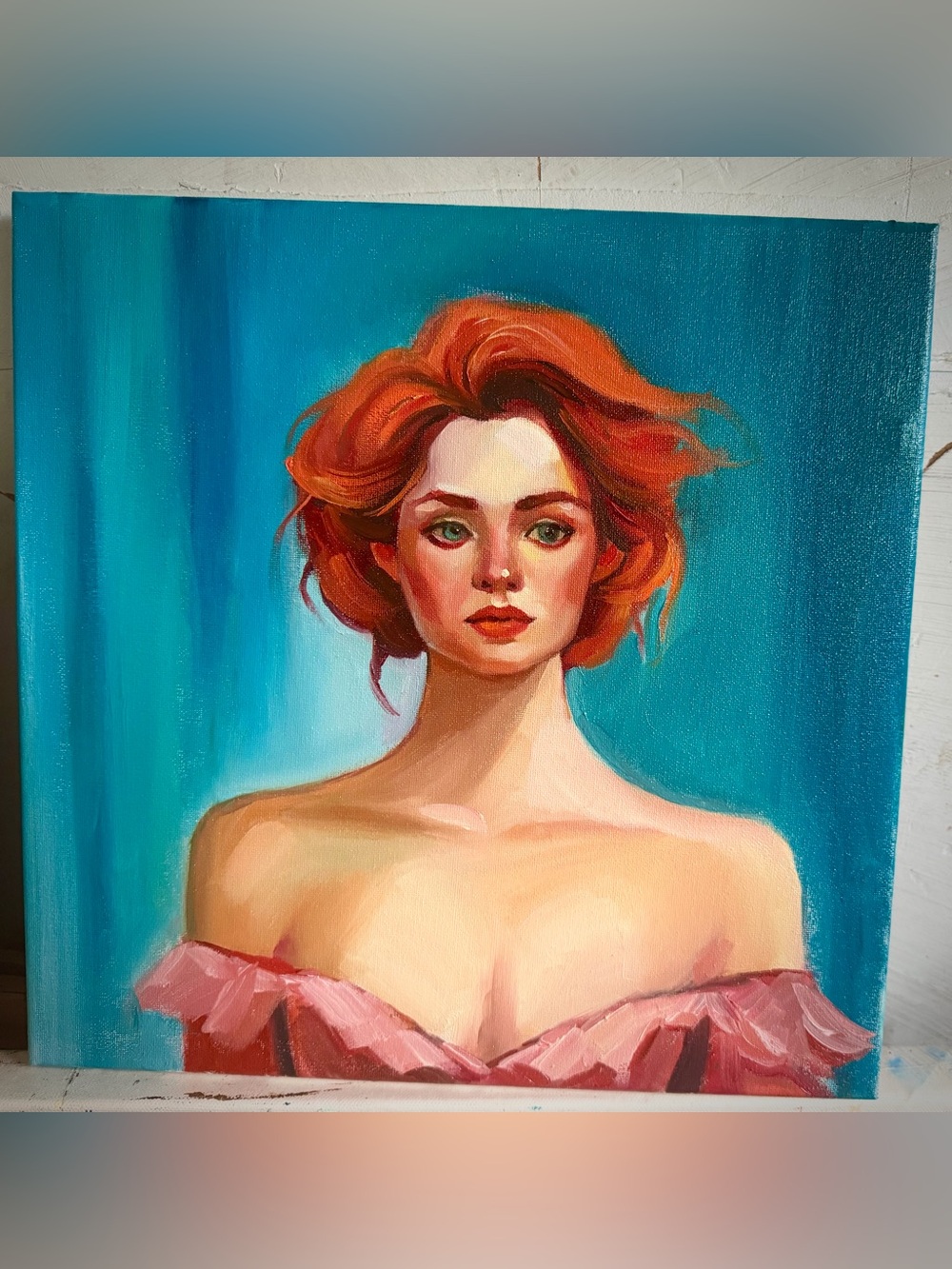 oil paintings original “Velvet Flame”, 14x14, oil on canvas